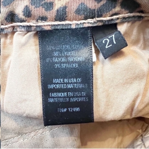 Parker Smith Brown Leopard Print Skinny Leg Jeans Designer Stretch Size 27 - Picture 8 of 9